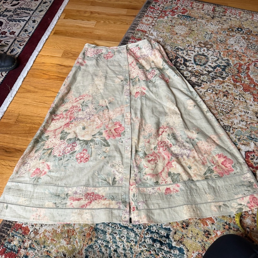 Vintage Ralph Lauren linen floral maxi skirt